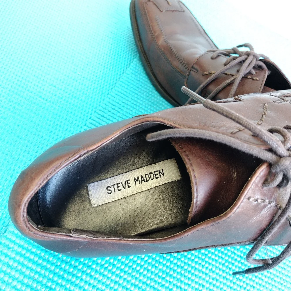 STEVE MADDEN Burrys Men's  Brown Leather Dress Shoes Size 11